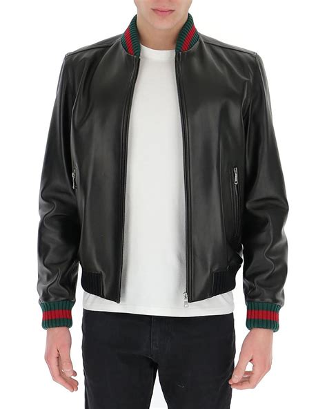 gucci men's leather|Gucci original leather jacket.